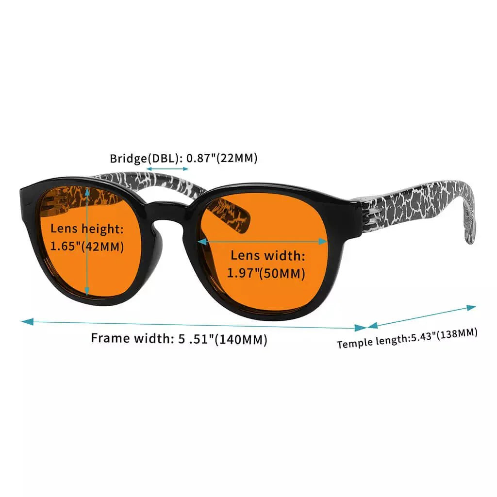100% Blue Blocking Glasses Orange Lenses Metalless Screwless