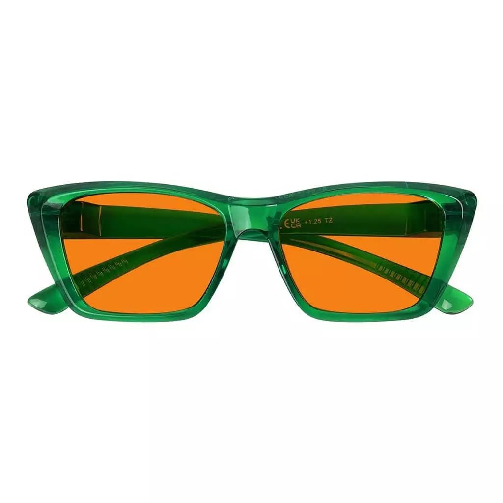 100% Blue Light Blocking Glasses Cat-eye Metalless Women R2514-B98