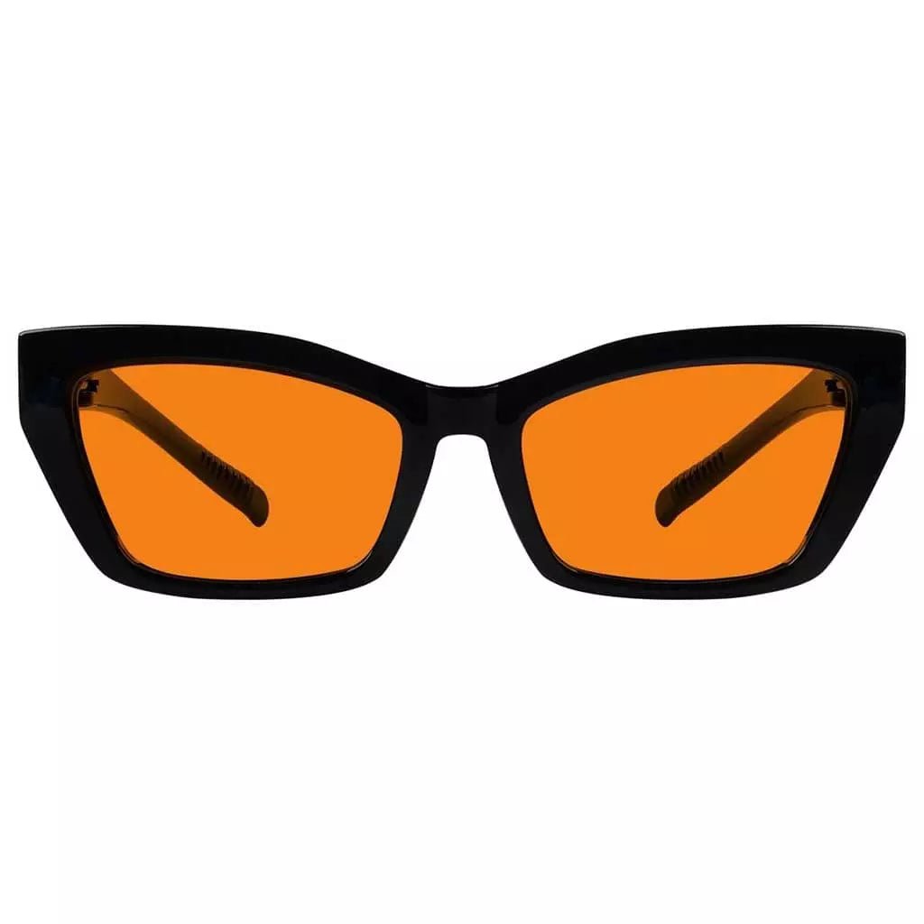 100% Blue Blocking Glasses Orange Lens Cat-eye Metalless Screwless R2516-B98