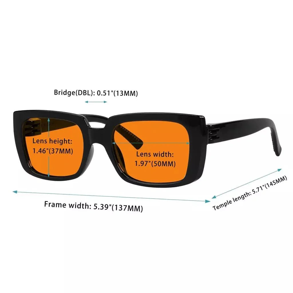 100% Blue Blocking Nighttime Orange Glasses Metalless Specs NR9107-B98