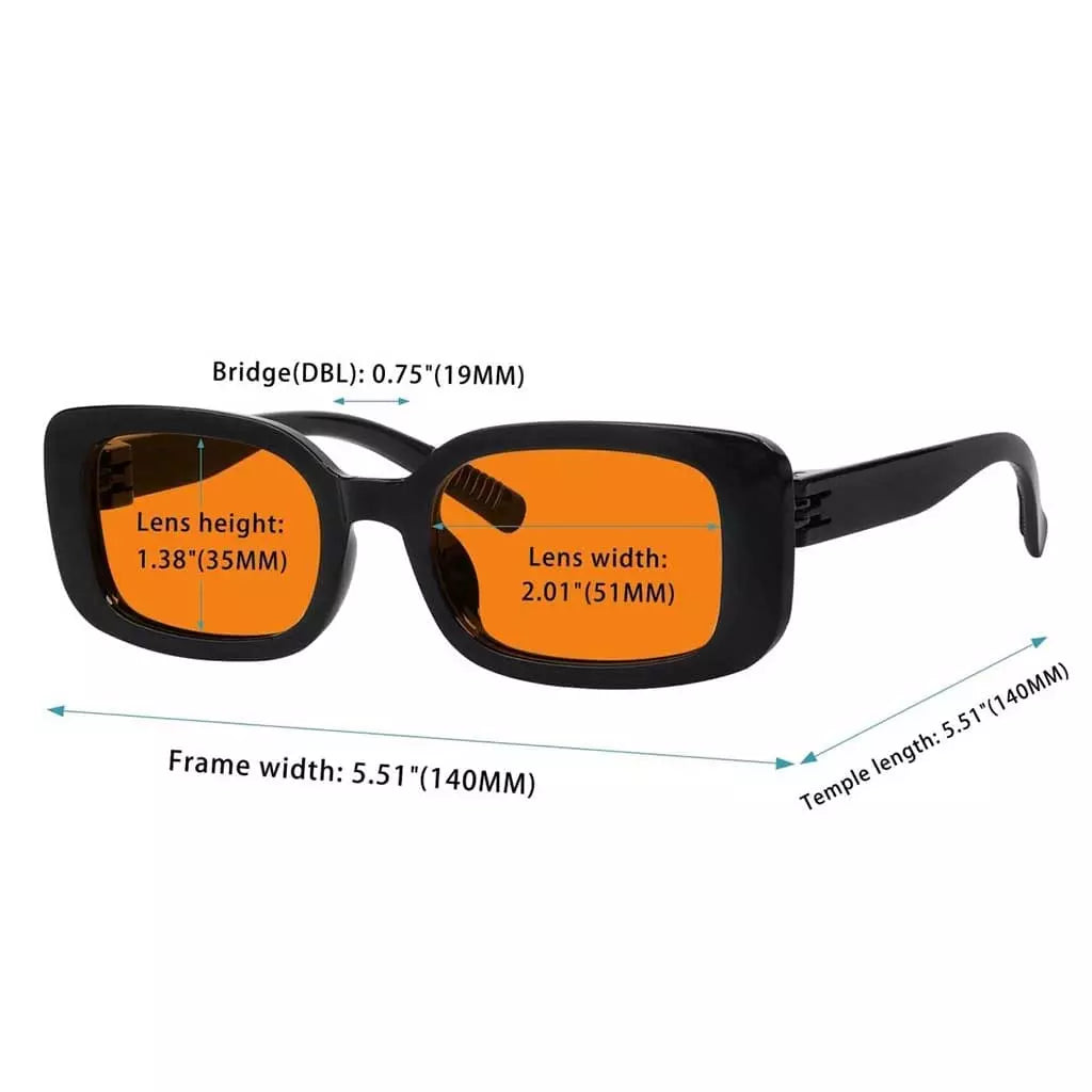 100% Blue Light Blocking Orange Glasses Metalless Screwless R2502-B98