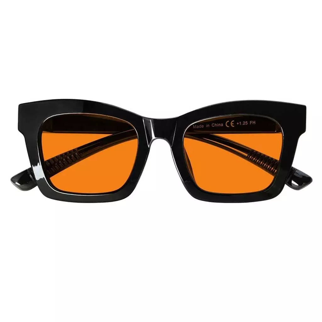 Cgcck 100% Blue Light Blocking Metalless Screwless Glasses Orange Tinted Lenses