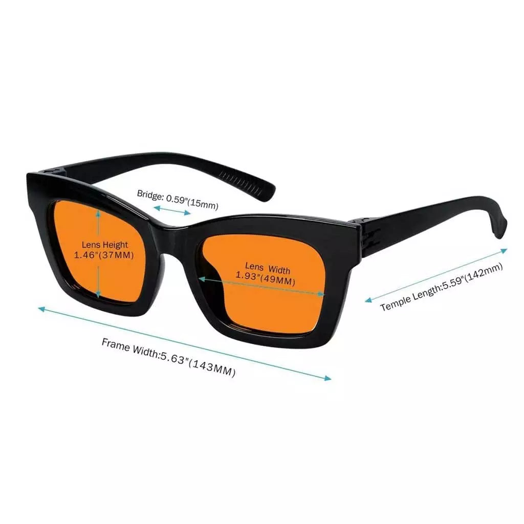 Cgcck 100% Blue Light Blocking Metalless Screwless Glasses Orange Tinted Lenses