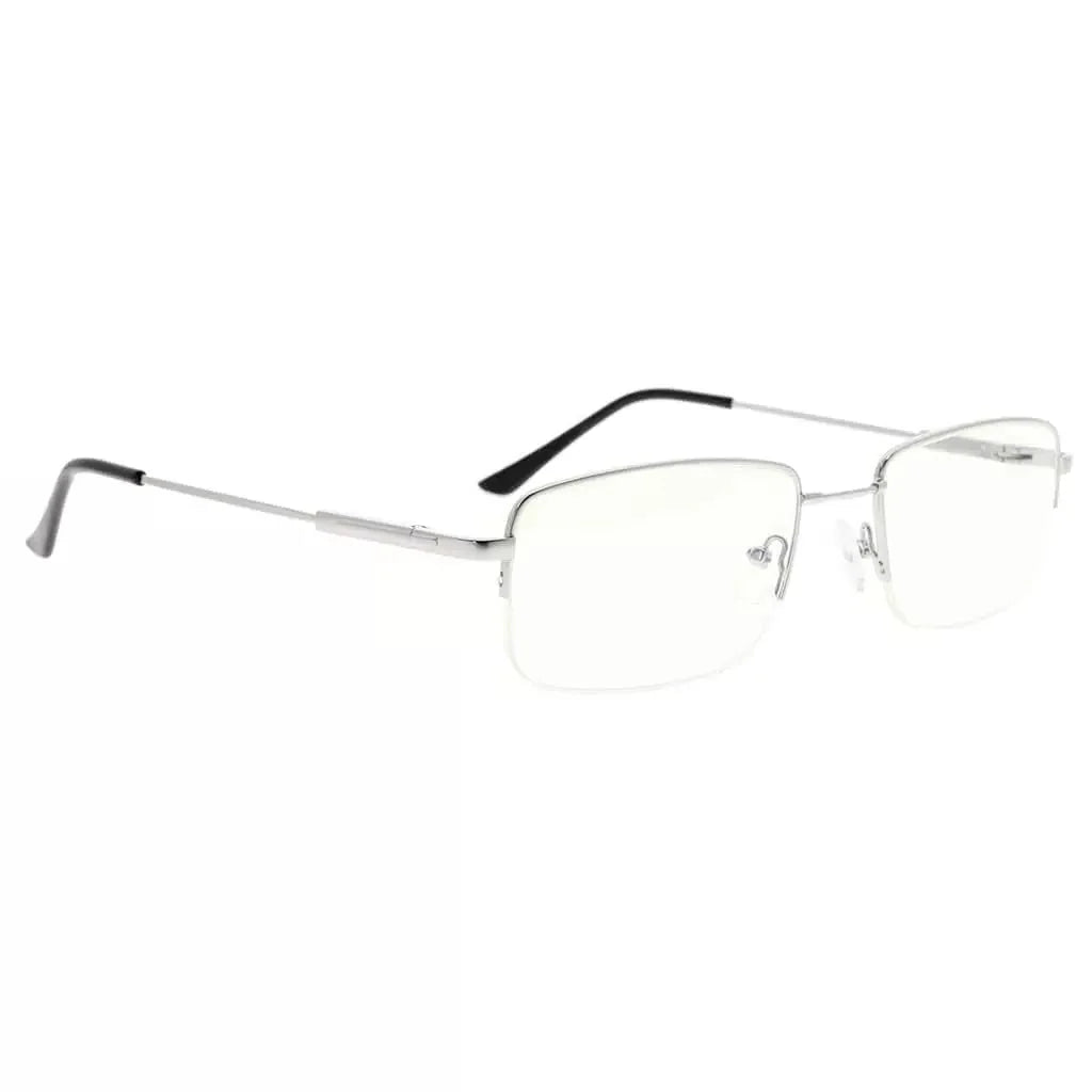 Half-rim Titanium Blue Light Blocking Reading Glasses Men Spring Hinges