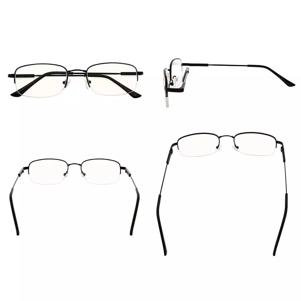 Half-Rim Titanium Blue Light Blocking Reading Glasses Men Women