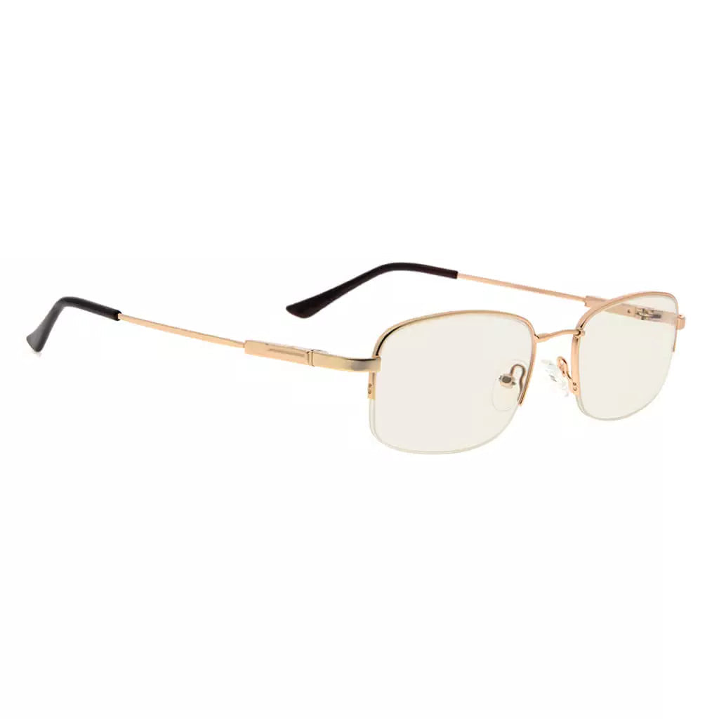 Half-Rim Titanium Blue Light Blocking Reading Glasses Men Women