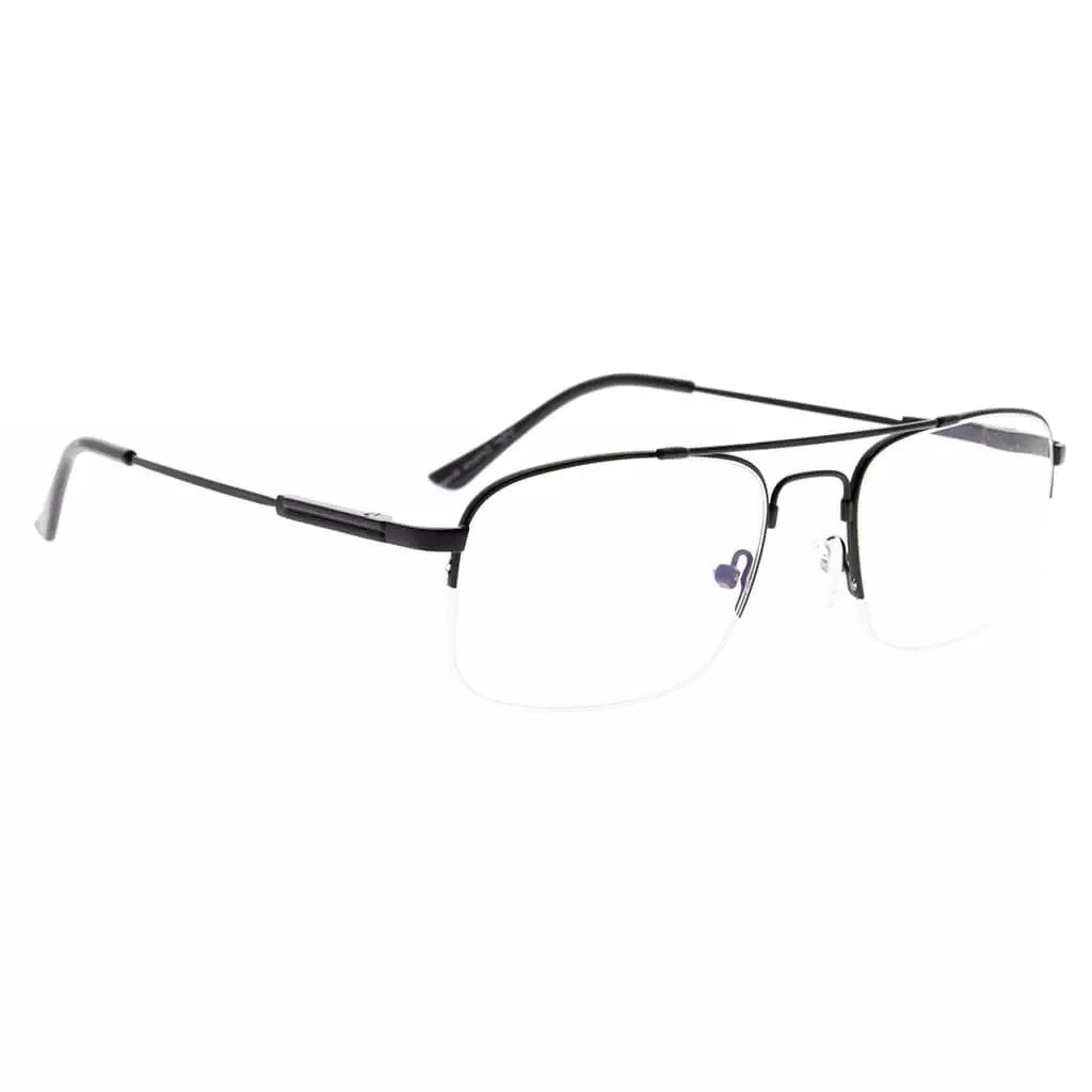 Pilot Titanium Halfrim Blue Light Blocking Glasses for Women