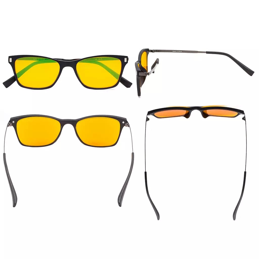 Orange Tinted Blue Light Blocking Reading Glasses for Men and Women