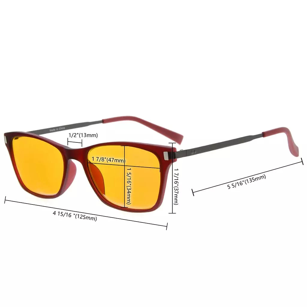 Orange Tinted Blue Light Blocking Reading Glasses for Men and Women