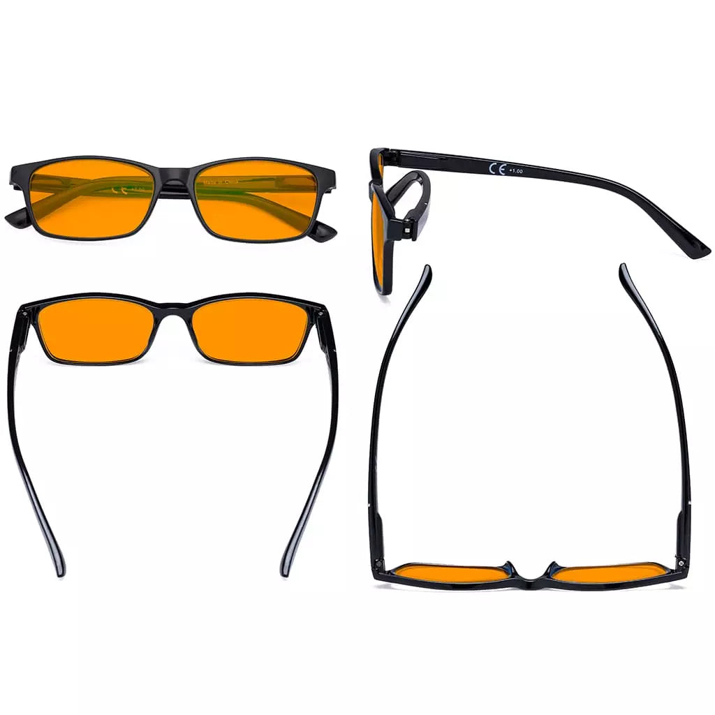 Orange Tinted Blue Light Blocking Reading Glasses for Women and Men