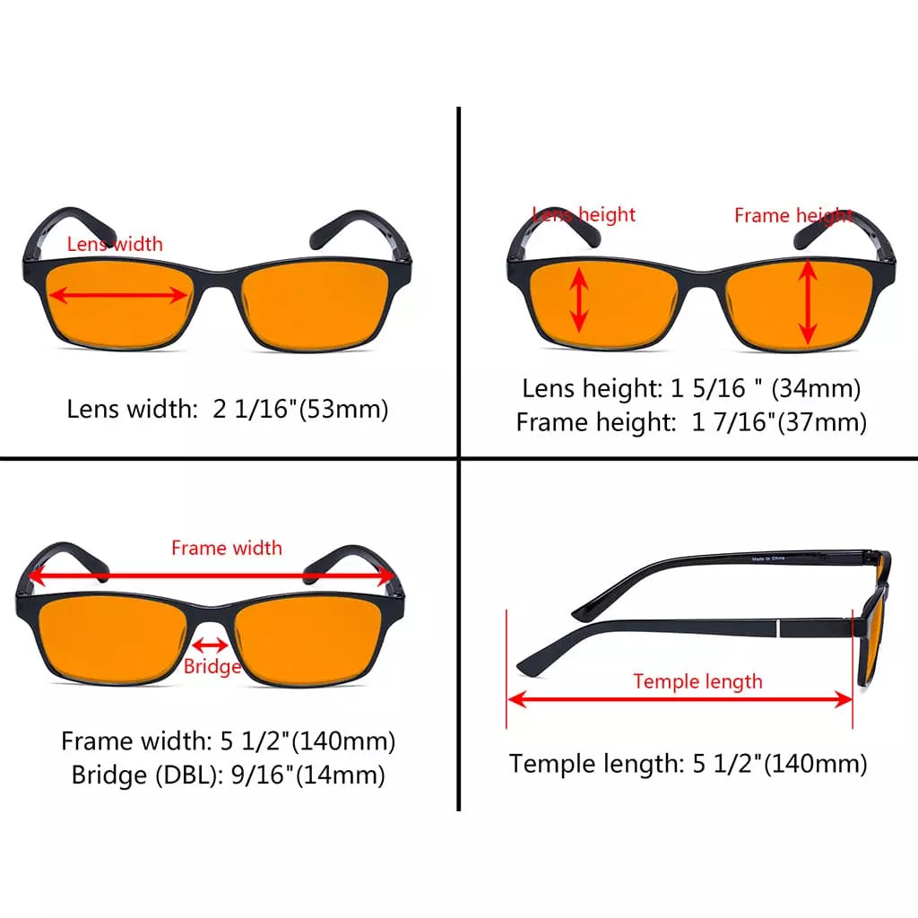 Orange Tinted Blue Light Blocking Reading Glasses for Women and Men
