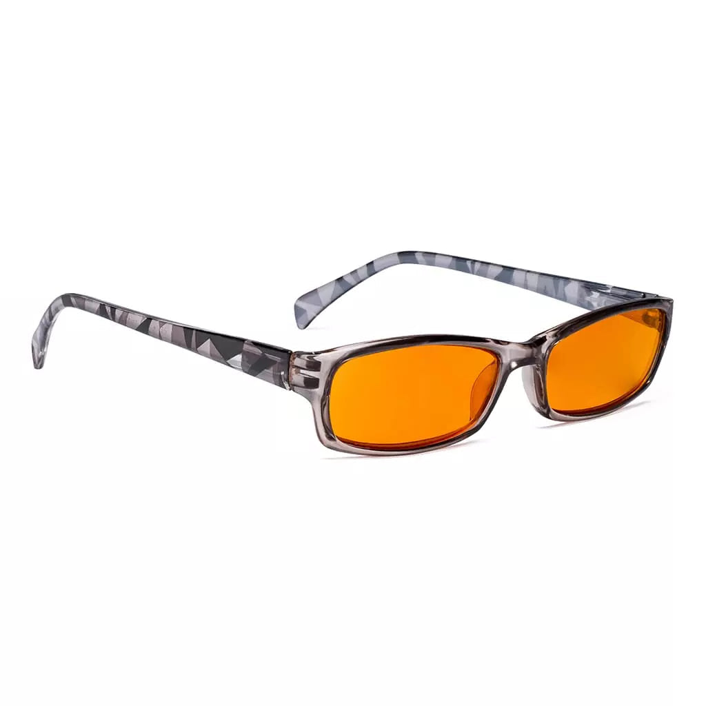 Patterned Orange Tinted Blue Light Blocking Reading Glasses for Women Men