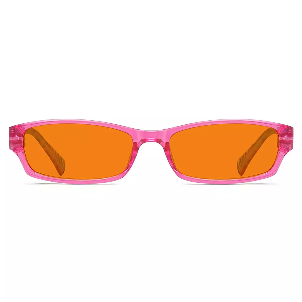 Patterned Orange Tinted Blue Light Blocking Reading Glasses for Women Men