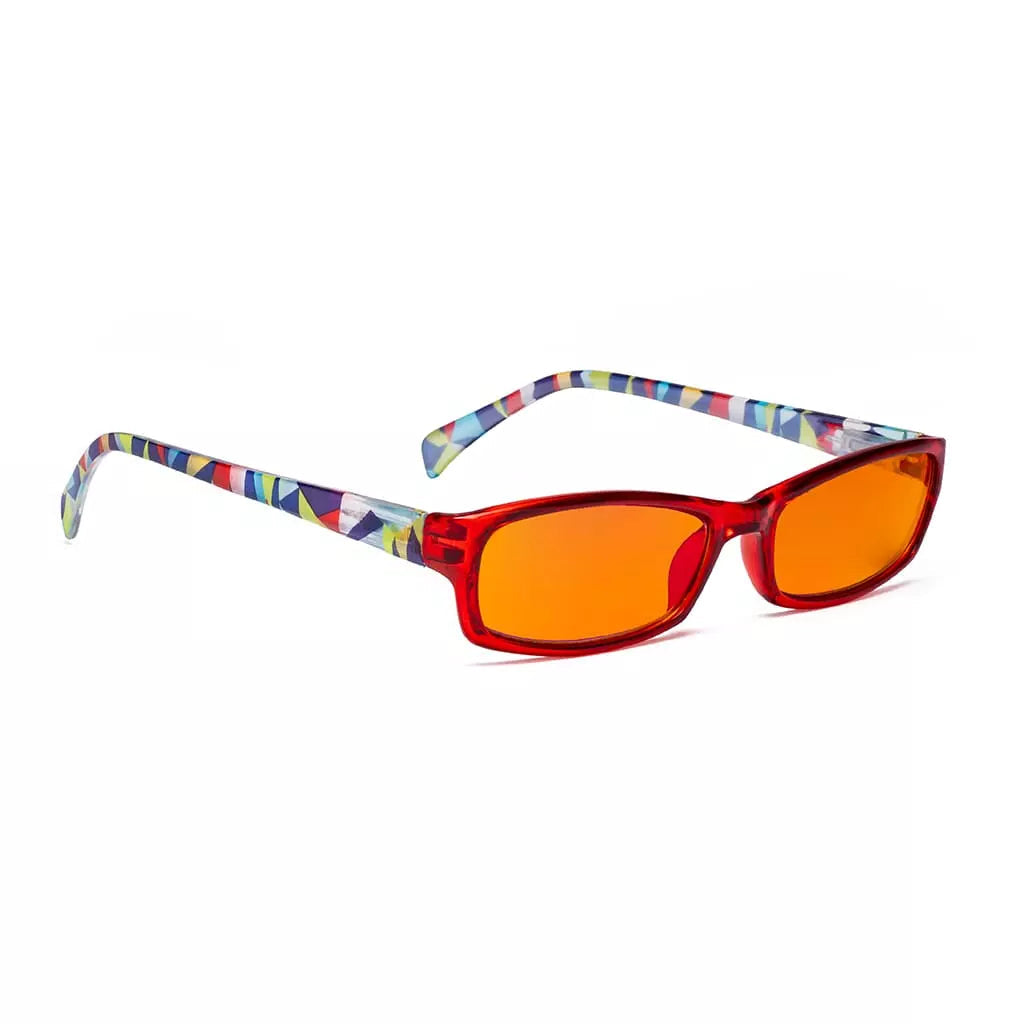 Patterned Orange Tinted Blue Light Blocking Reading Glasses for Women Men