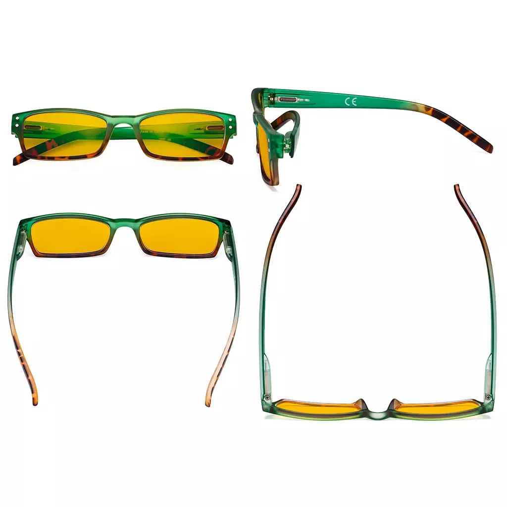 Amber Tinted Blue Light Blocking Reading Glasses Eyewear