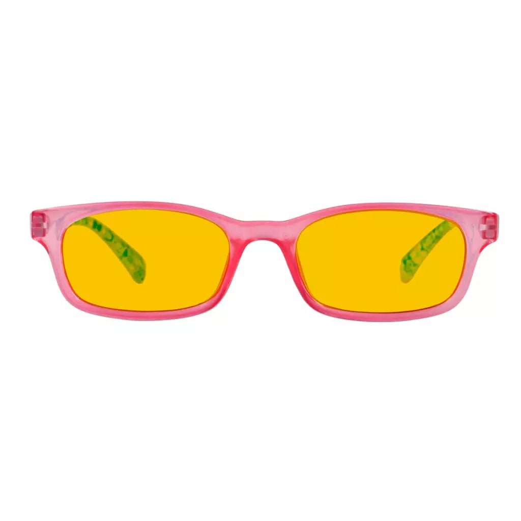 Amber Tinted Patterned Design Blue Light Blocking Reading Glasses Women