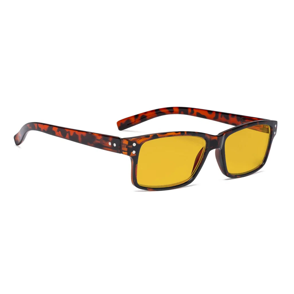 Amber Tinted Blue Light Blocking Reading Glasses Men