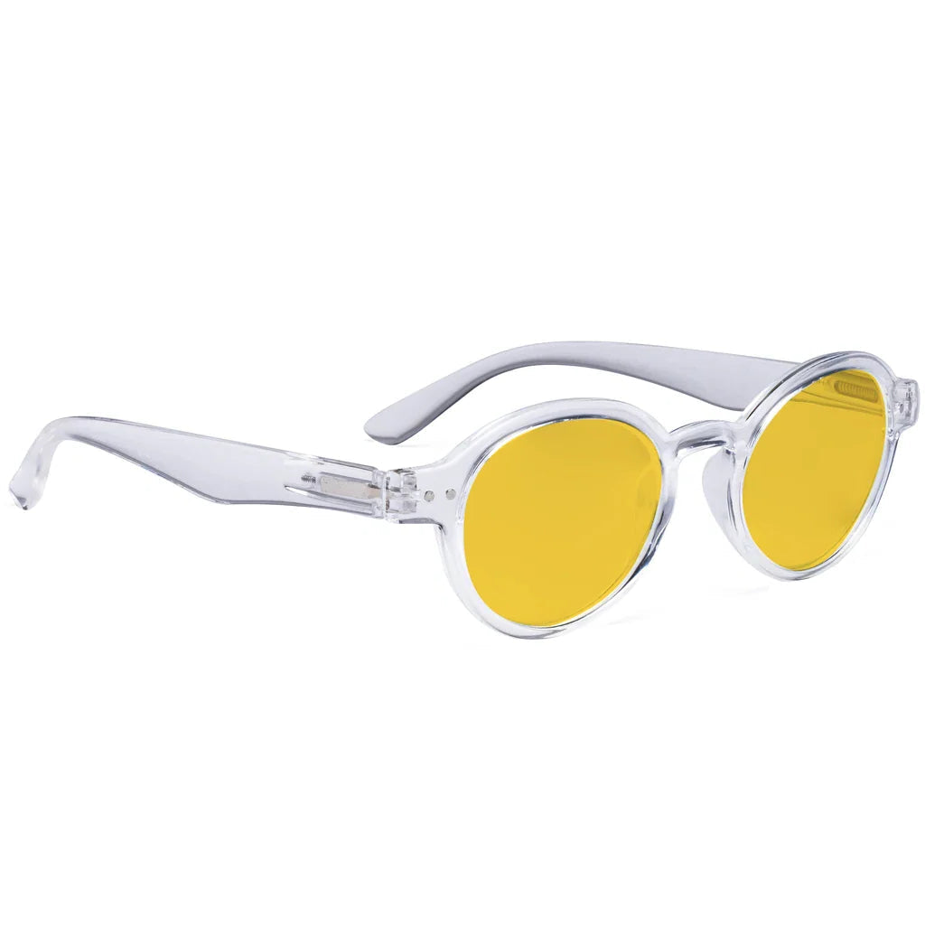 Amber Tinted Blue Light Blocking Reading Glasses for Women Men