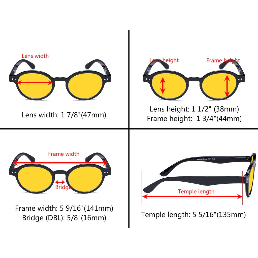 Amber Tinted Blue Light Blocking Reading Glasses for Women Men