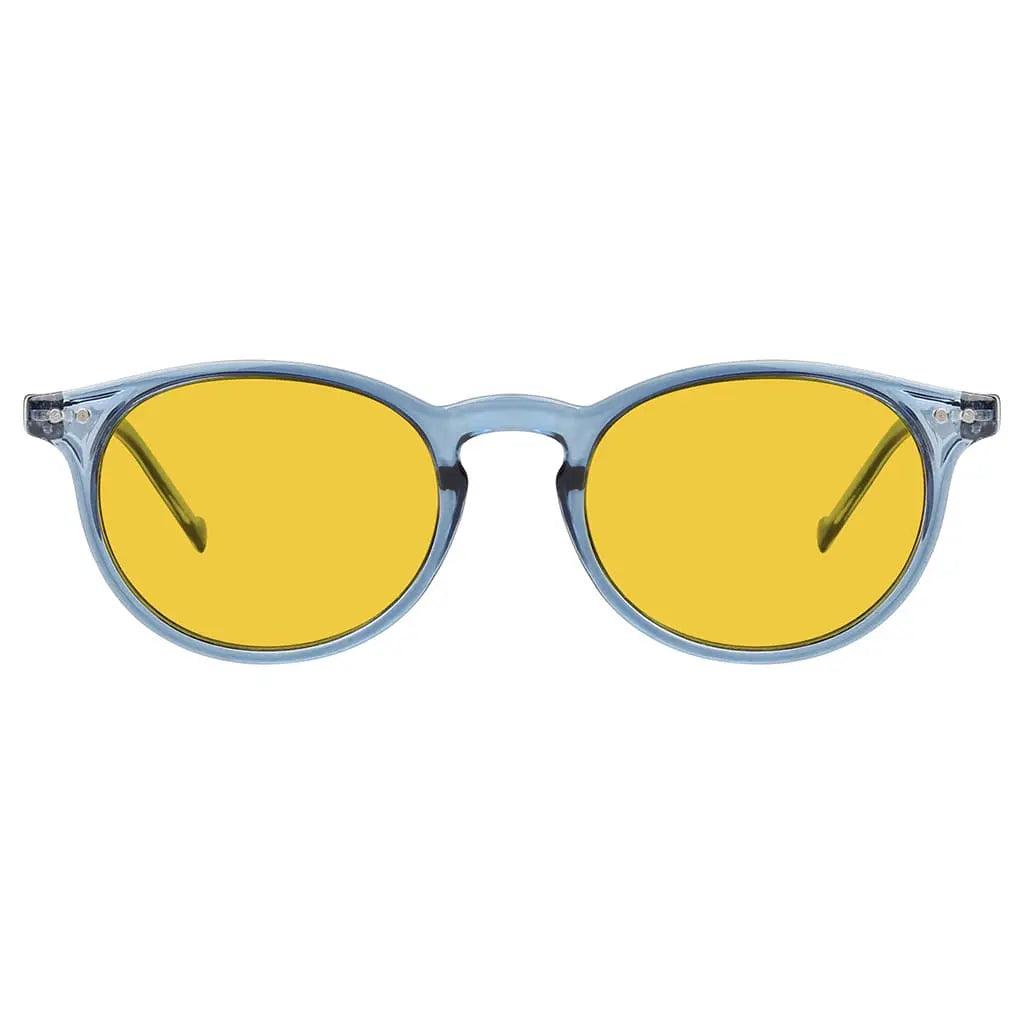 Amber Tinted Round Blue Light Blocking Glasses Women