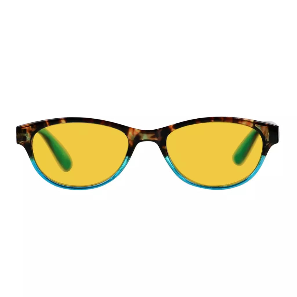 Amber Tinted Patterned Design Blue Light Blocking Glasses Women