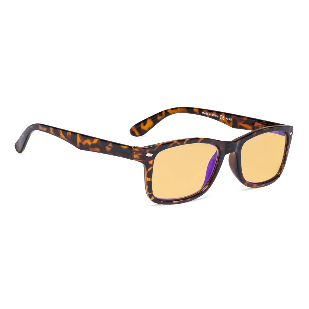 Amber Tinted Blue Light Blocking Reading Glasses Women Men