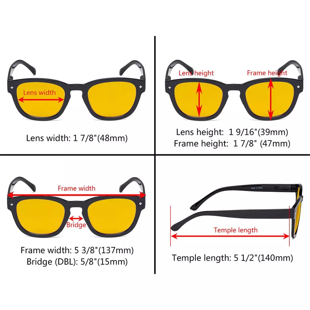 Amber Tinted Blue Light Blocking Reading Glasses
