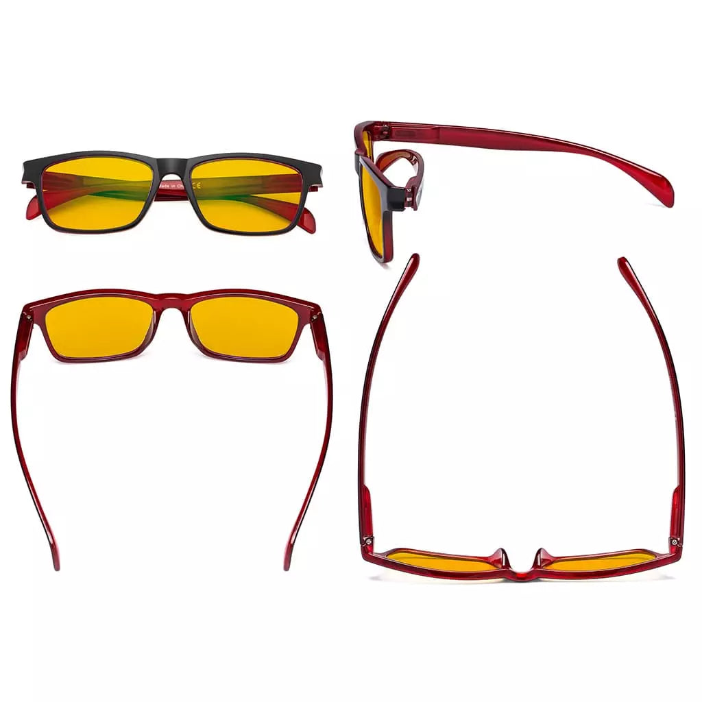 Amber Tinted Blue Light Blocking Glasses Women Men