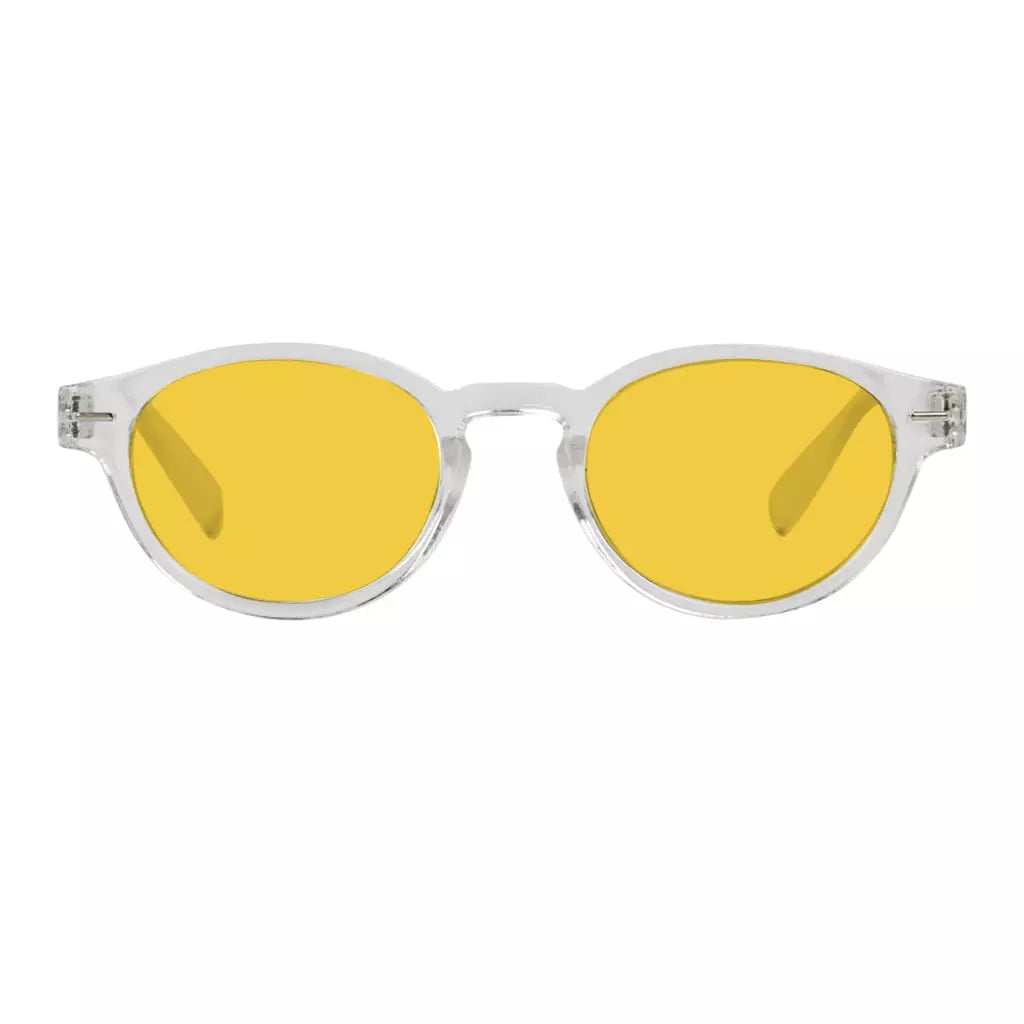 Oval Round Amber Tinted Blue Light Blocking Reading Glasses Women