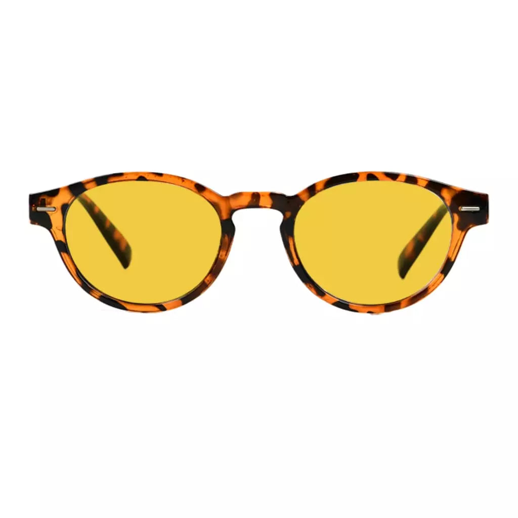 Oval Round Amber Tinted Blue Light Blocking Reading Glasses Women