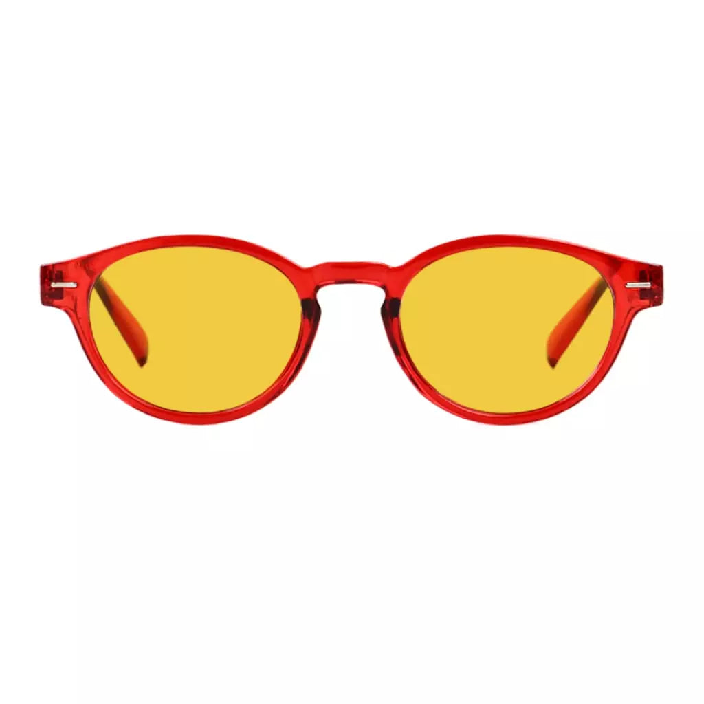 Oval Round Amber Tinted Blue Light Blocking Reading Glasses Women