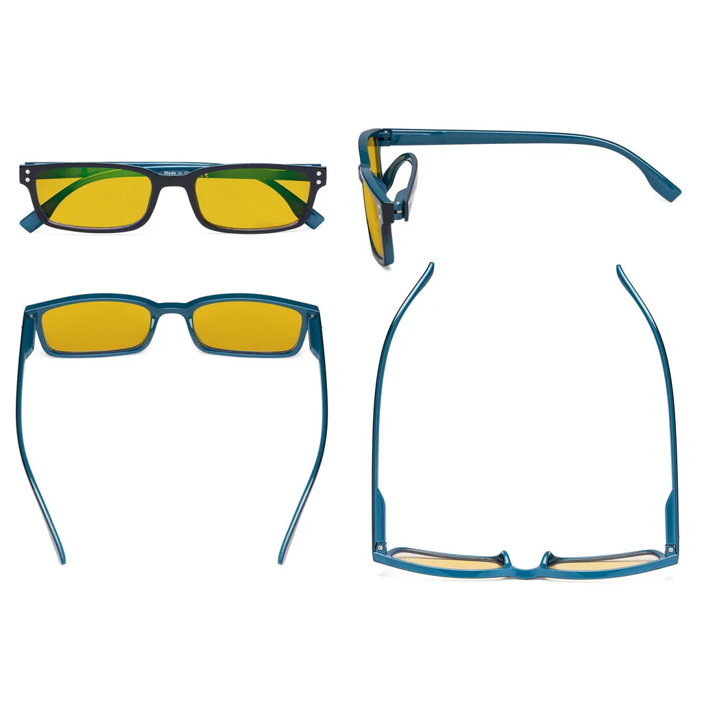 Amber Tinted Blue Light Blocking Glasses Women Men