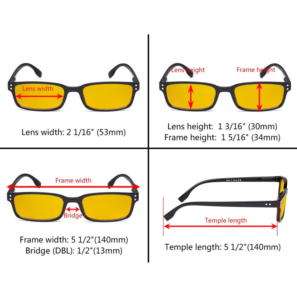 Amber Tinted Blue Light Blocking Reading Glasses Women Men