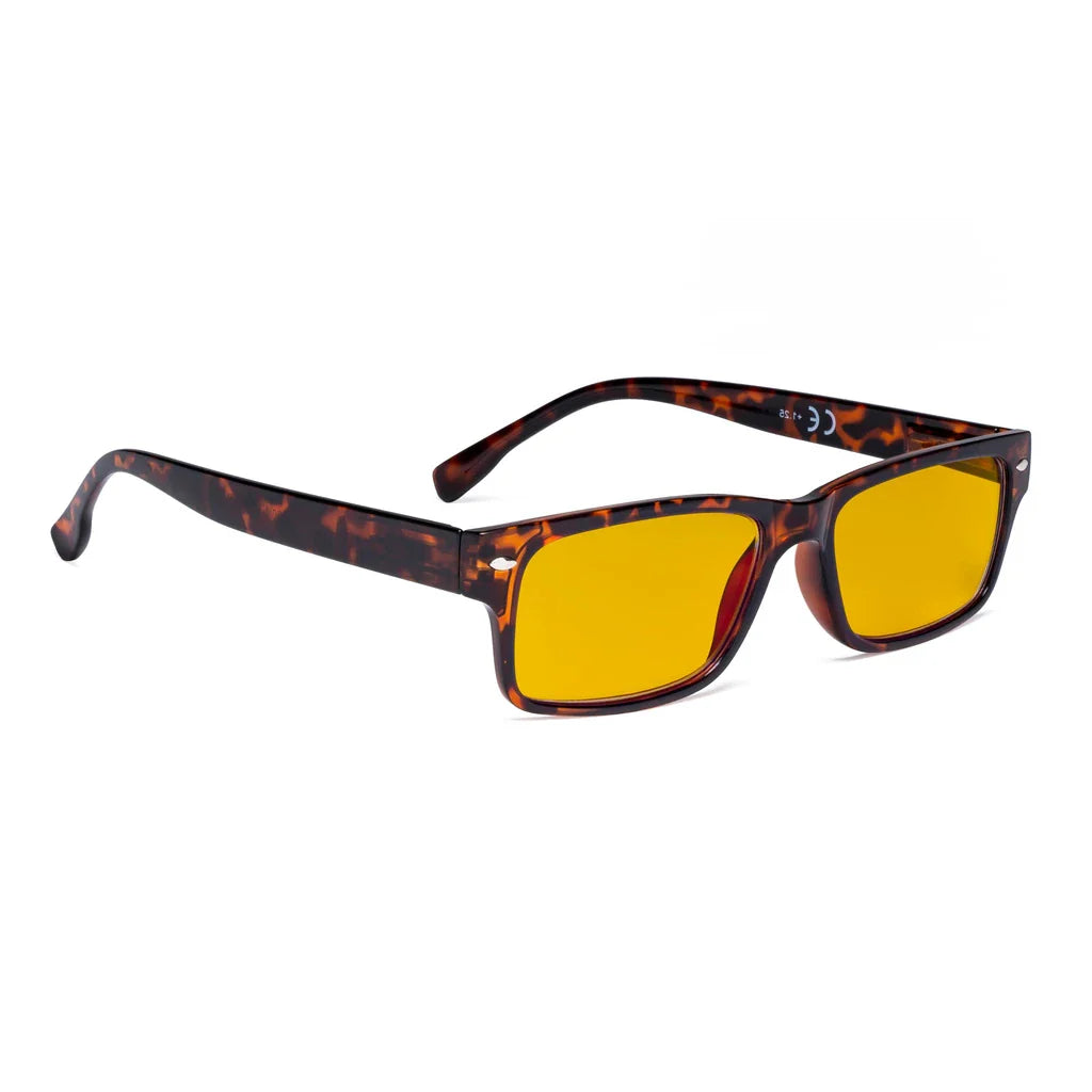 Amber Tinted Blue Light Blocking Reading Glasses Men