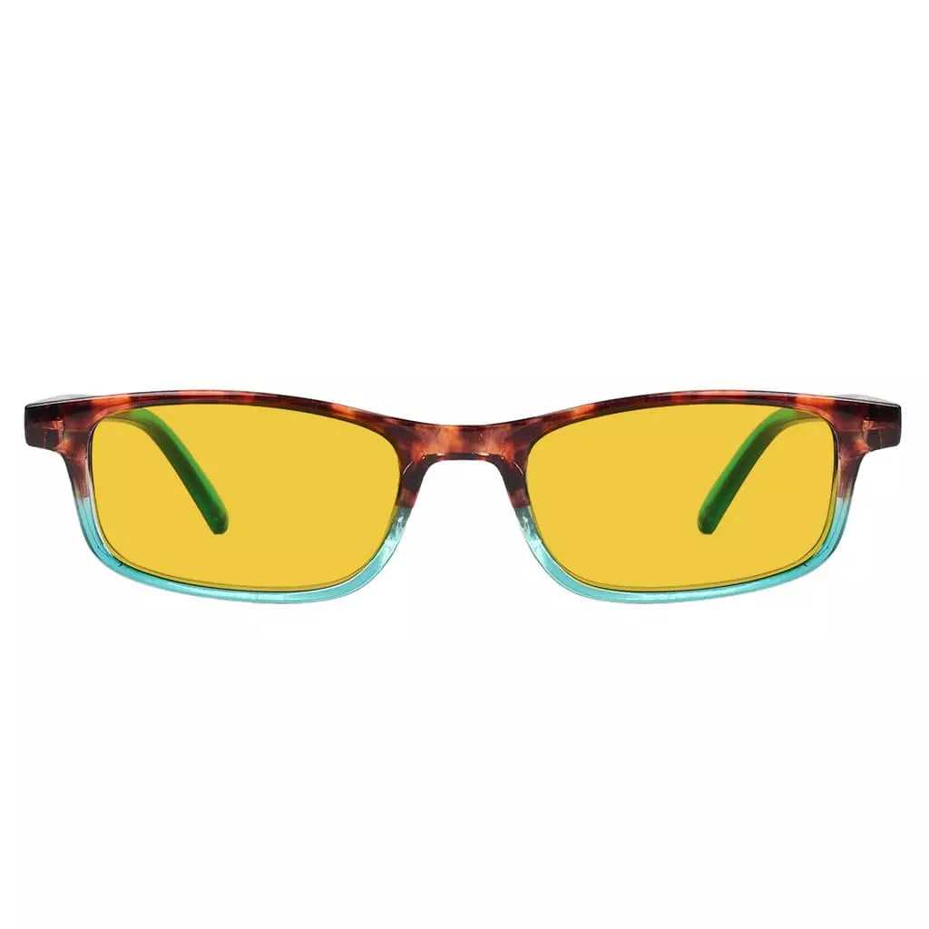 Amber Tinted Two-tone Blue Light Blocking Reading Glasses Women