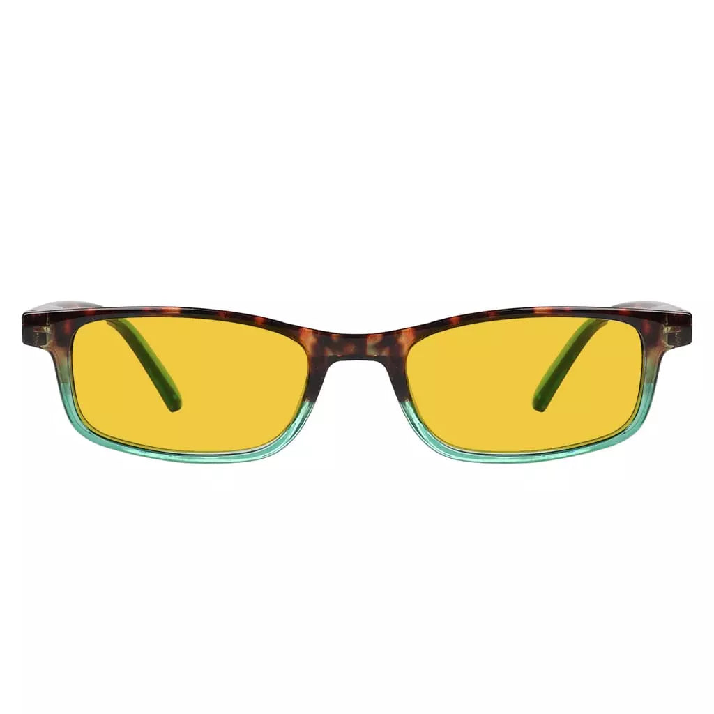 Amber Tinted Two-tone Blue Light Blocking Reading Glasses Women