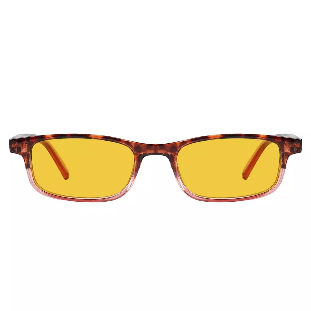 Amber Tinted Two-tone Blue Light Blocking Reading Glasses Women