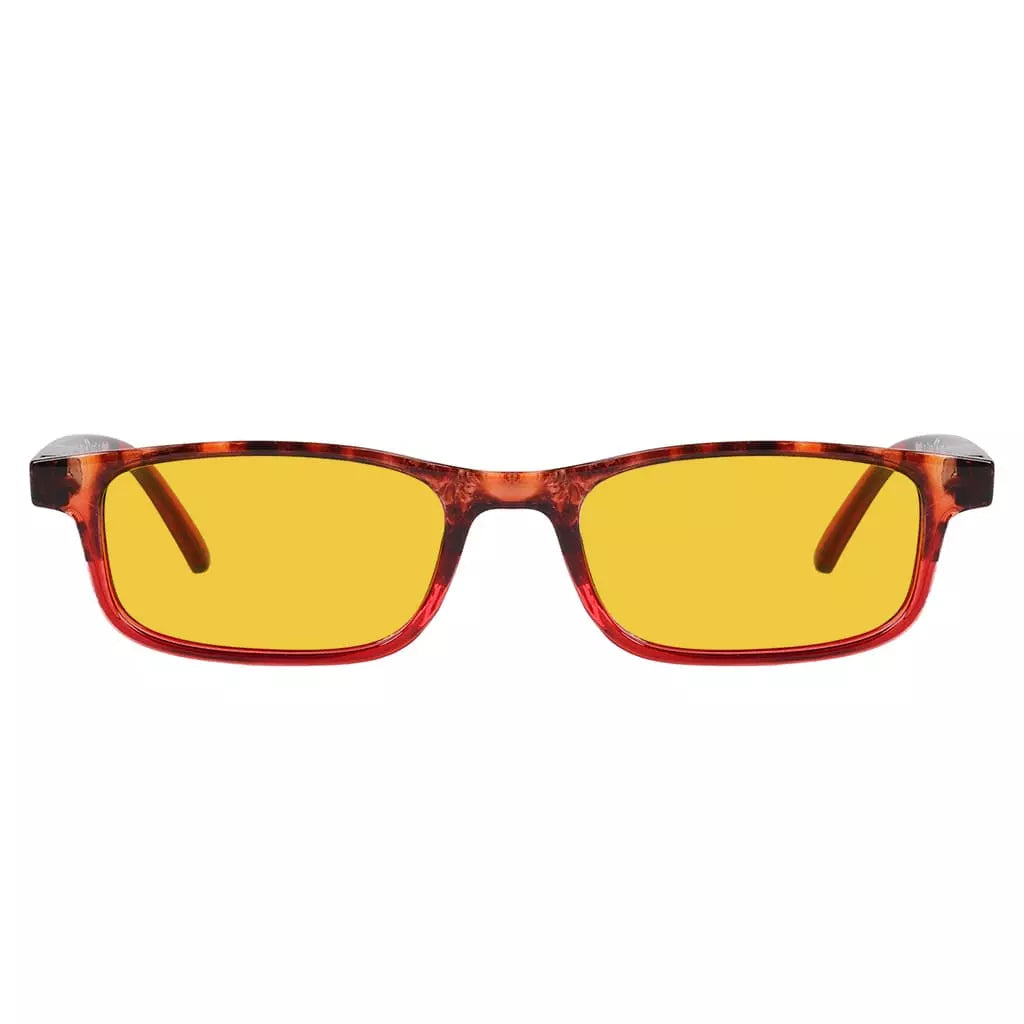 Amber Tinted Two-tone Blue Light Blocking Reading Glasses Women