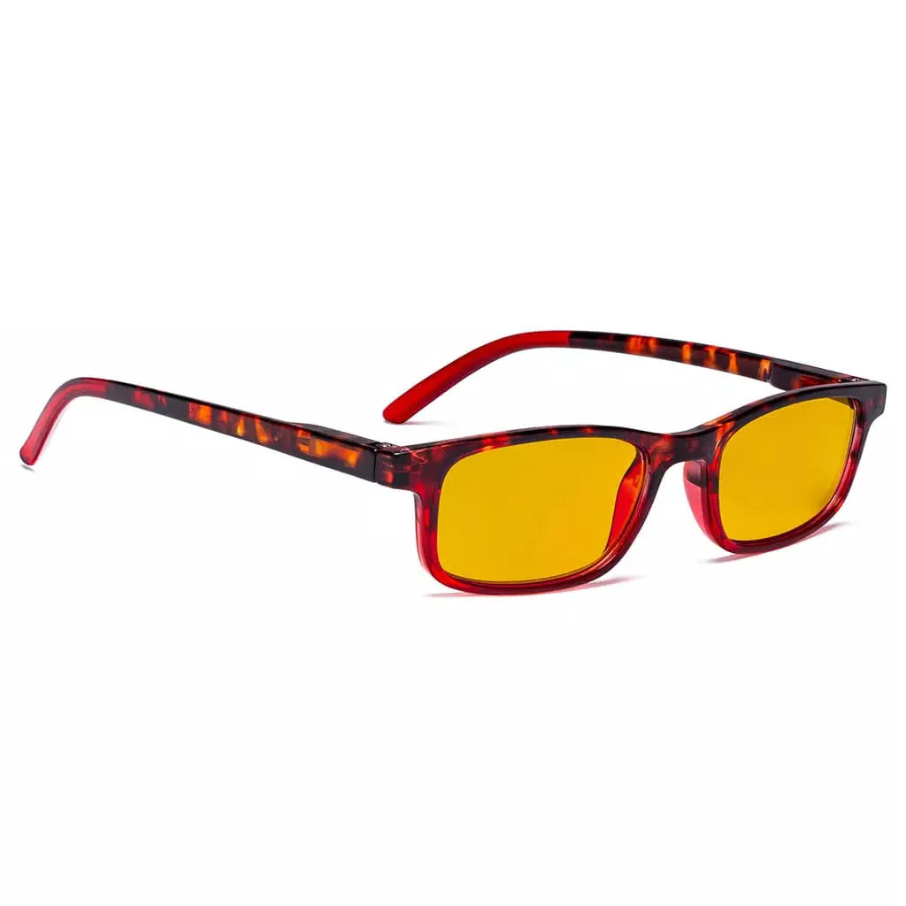 Amber Tinted Two-tone Blue Light Blocking Reading Glasses Women