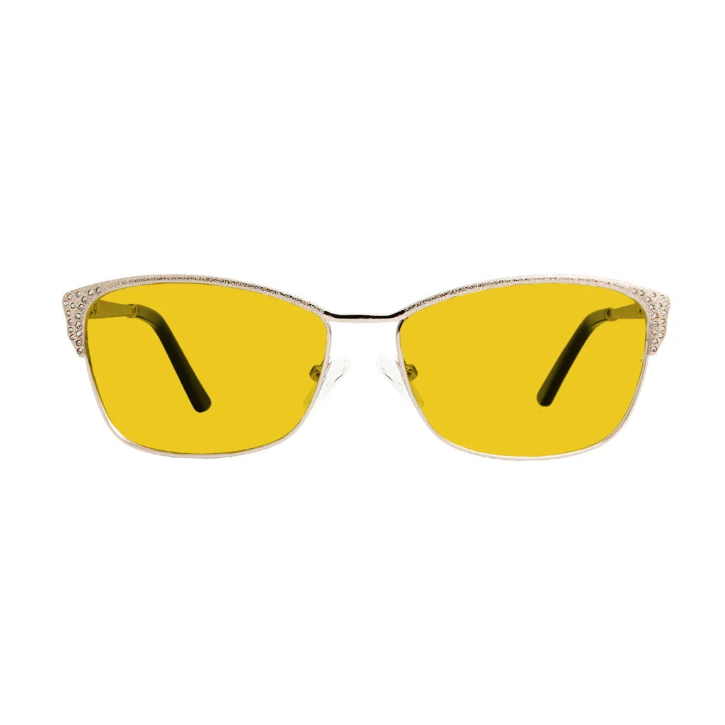 Amber Tinted Blue Light Crystals Gemstones Blocking Glasses Men Women