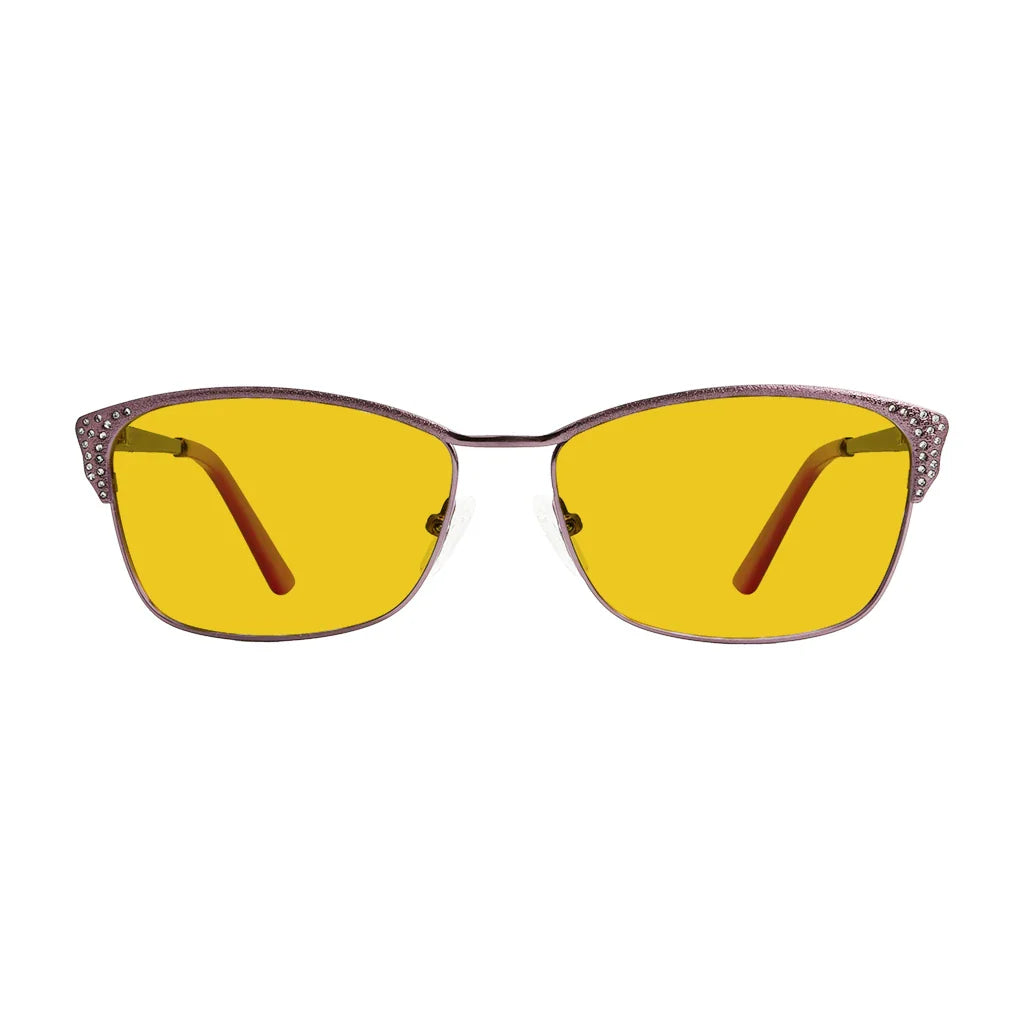 Amber Tinted Blue Light Crystals Gemstones Blocking Glasses Men Women