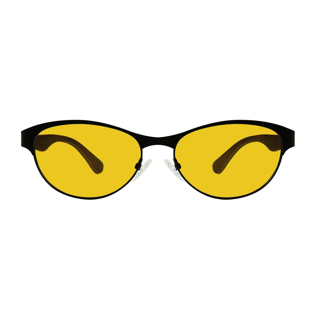 Amber Tinted Patternd Rubber Arms Blue Light Blocking Glasses Men Women