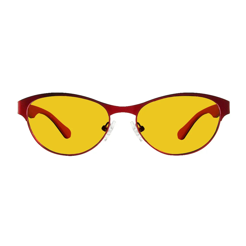 Amber Tinted Patternd Rubber Arms Blue Light Blocking Glasses Men Women