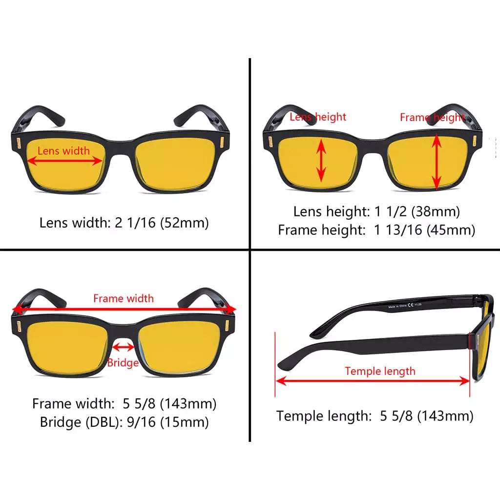 Amber Tinted Two-Tone Blue Light Blocking Reading Glasses Women