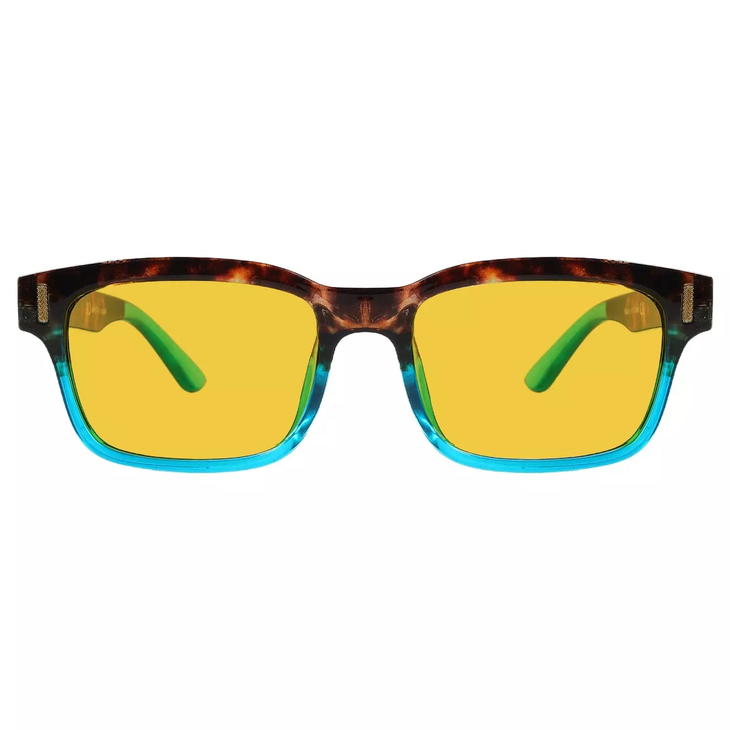 Amber Tinted Two-Tone Blue Light Blocking Reading Glasses Women