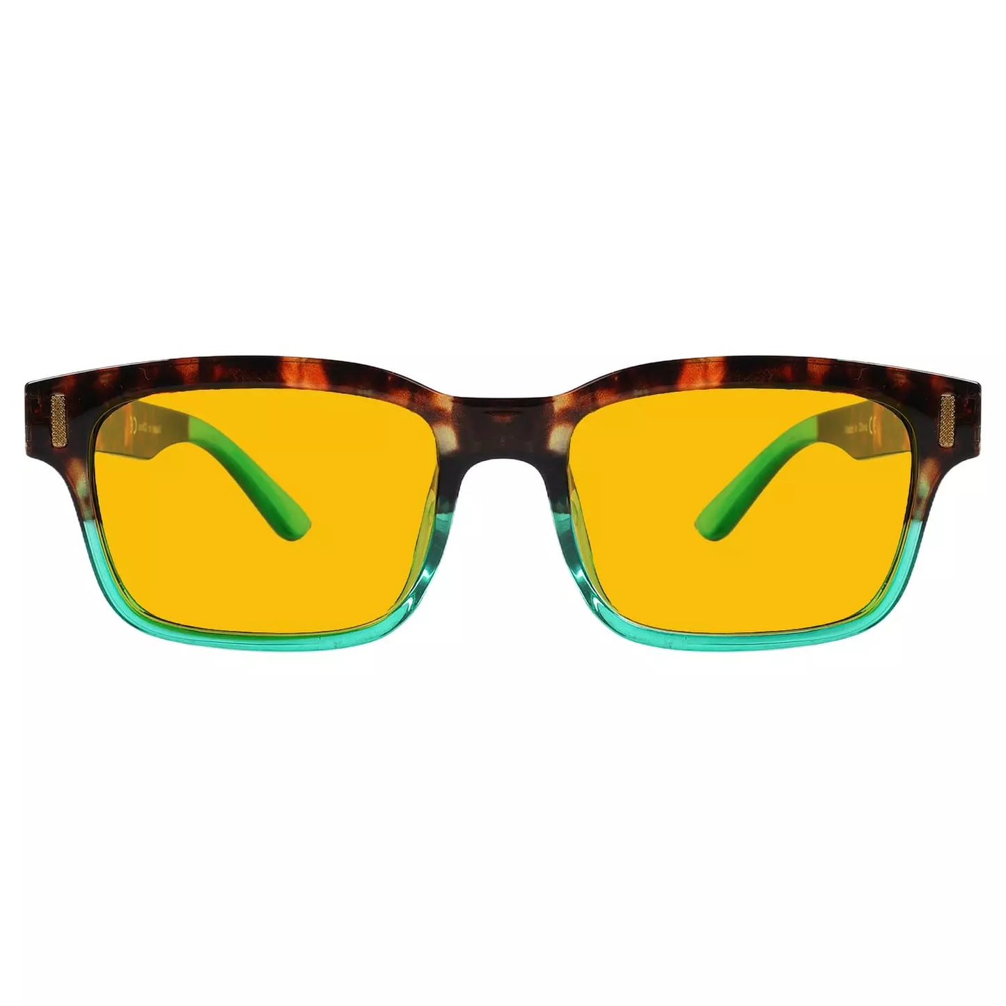 Amber Tinted Two-Tone Blue Light Blocking Glasses Women