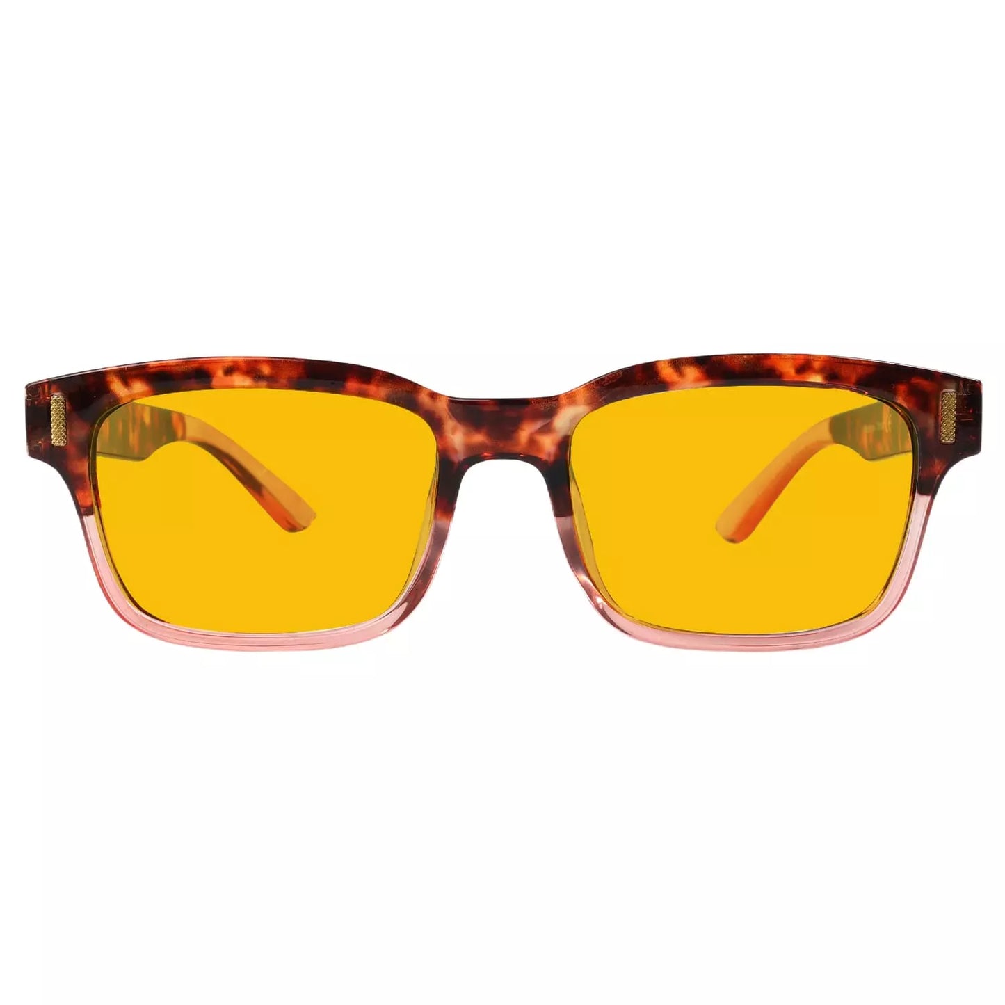 Amber Tinted Two-Tone Blue Light Blocking Reading Glasses Women