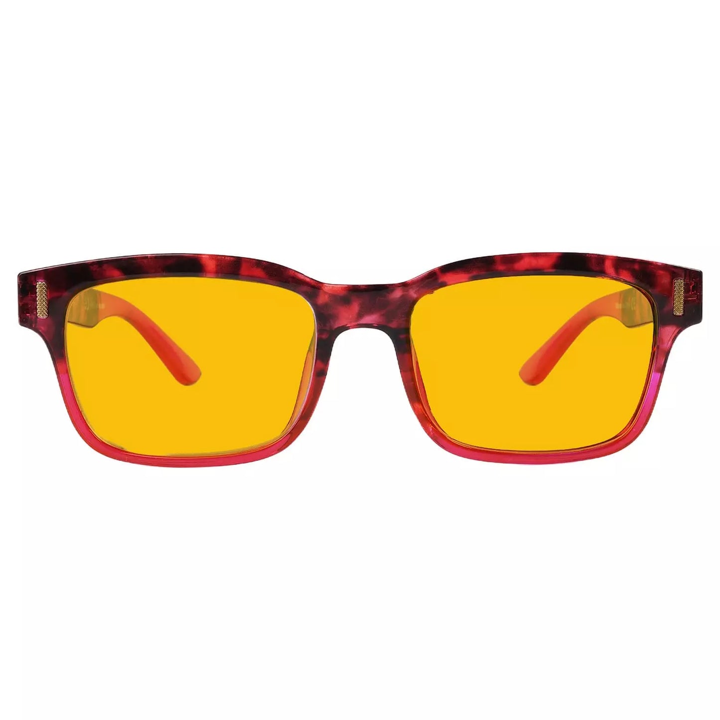 Amber Tinted Two-Tone Blue Light Blocking Reading Glasses Women