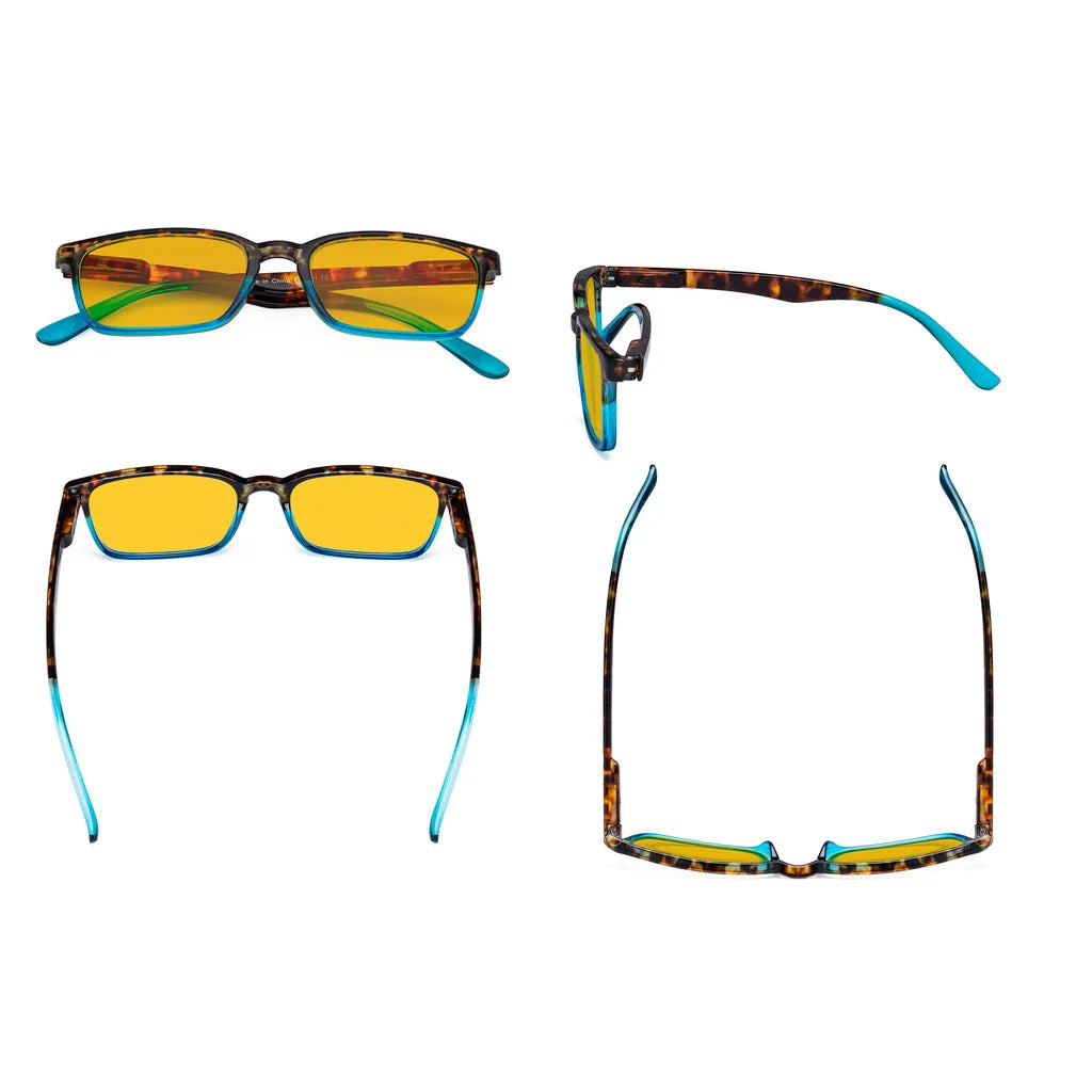 Amber Tinted Blue Light Blocking Reading Glasses Men Women