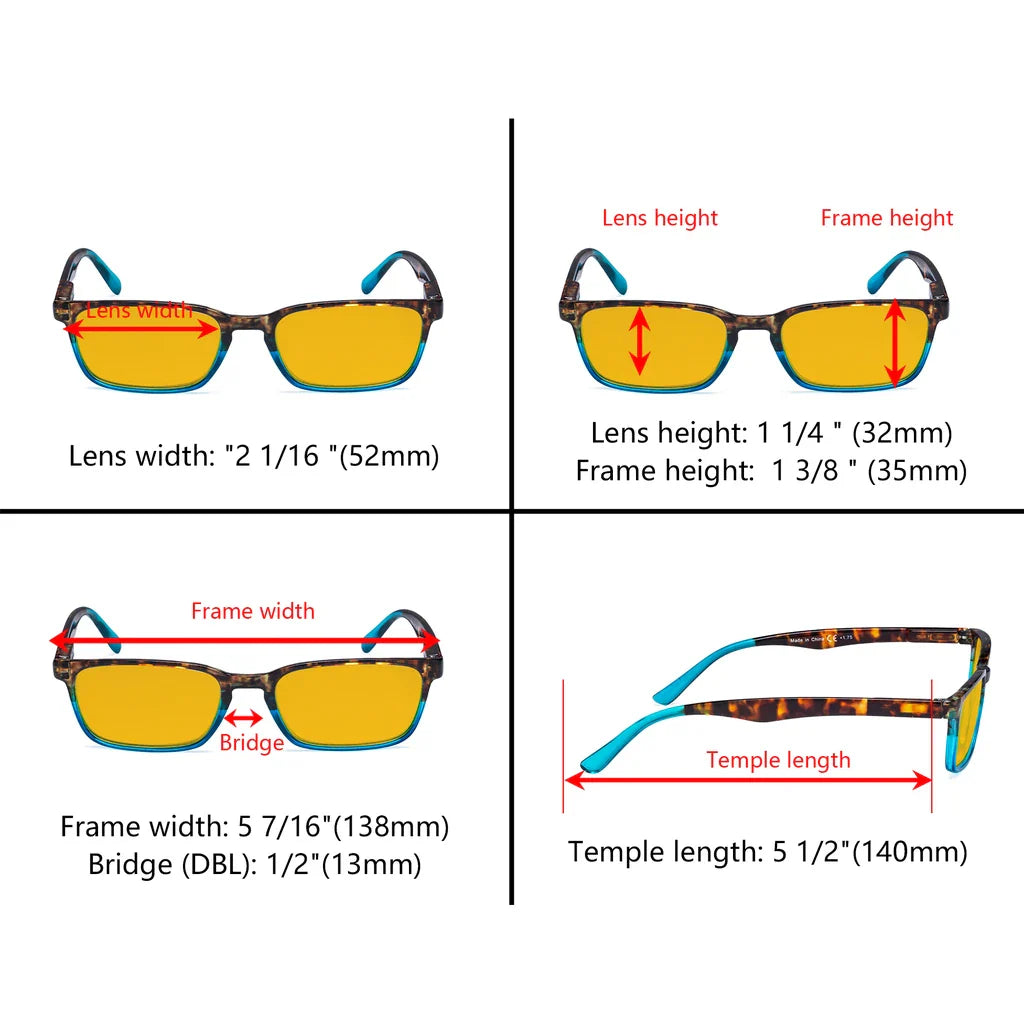 Amber Tinted Blue Light Blocking Reading Glasses Men Women